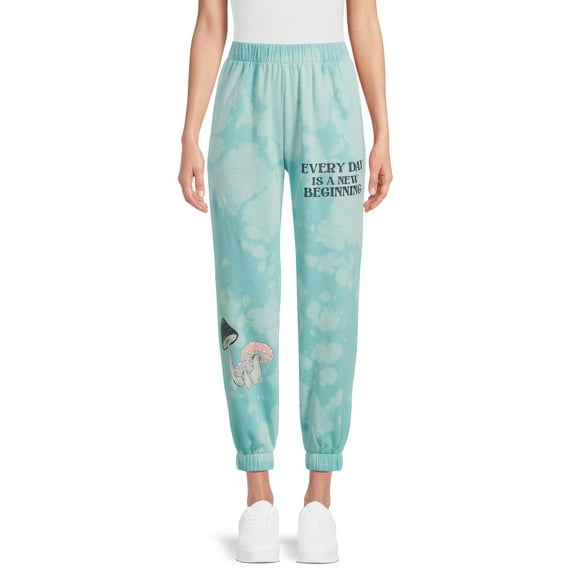 No Boundaries Juniors' Tie Dye Graphic Jogger Pants, 28.5” Inseam, Sizes XS-XXXL