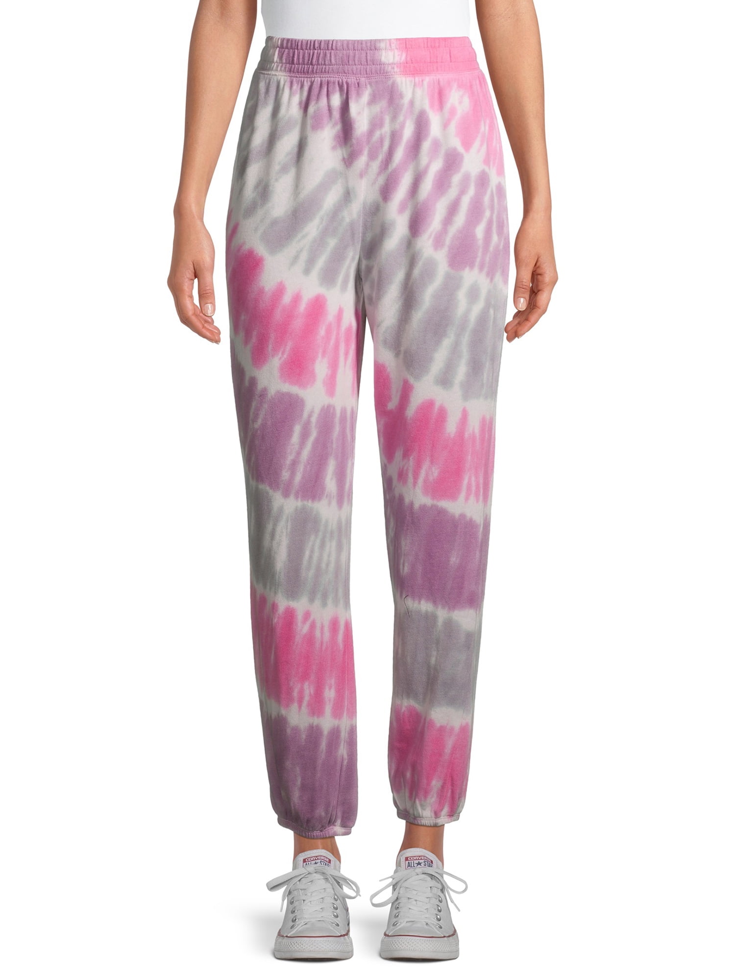 BTween Girl's 3-Pack Velour Jogger Pant Set - Solid and Tie Dye Sweatpants  for Girls, Black/Pink Size 10/12 