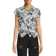 thumbnail image 1 of No Boundaries Juniors Tie Front Camp Shirt, 1 of 5
