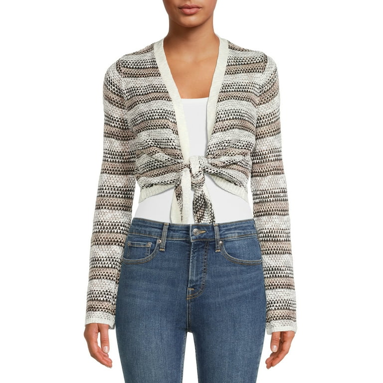 No Boundaries Juniors' Tie Front Cardigan Sweater 