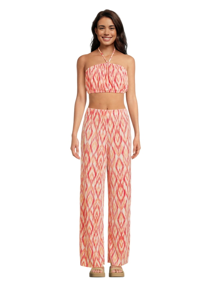 No Boundaries Tube Top and Pants Set, 2 Piece, Women's and