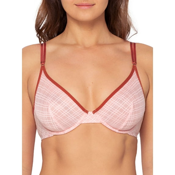 No Boundaries Juniors' Unlined Sheer Mesh Demi Underwire Bra, Style-NB461