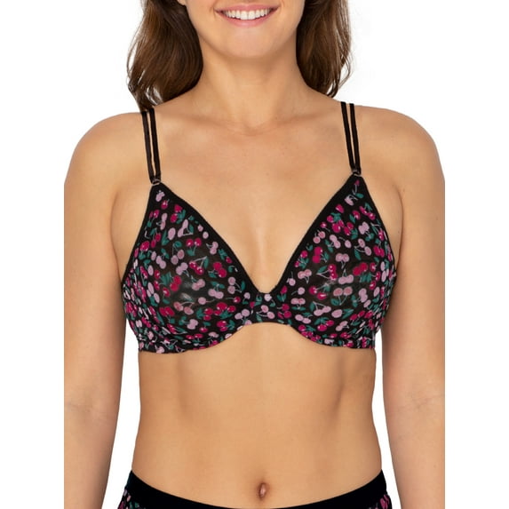 No Boundaries Juniors' Unlined Sheer Mesh Demi Underwire Bra, Style-NB461