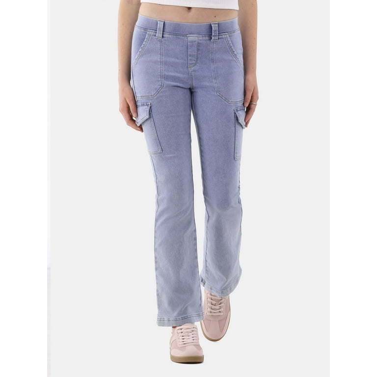 No Boundaries Pull On Utility Jeans, 31.5” Inseam, Women's No Boundaries Pull On Utility Jeans, 31.5” Inseam, Women's
