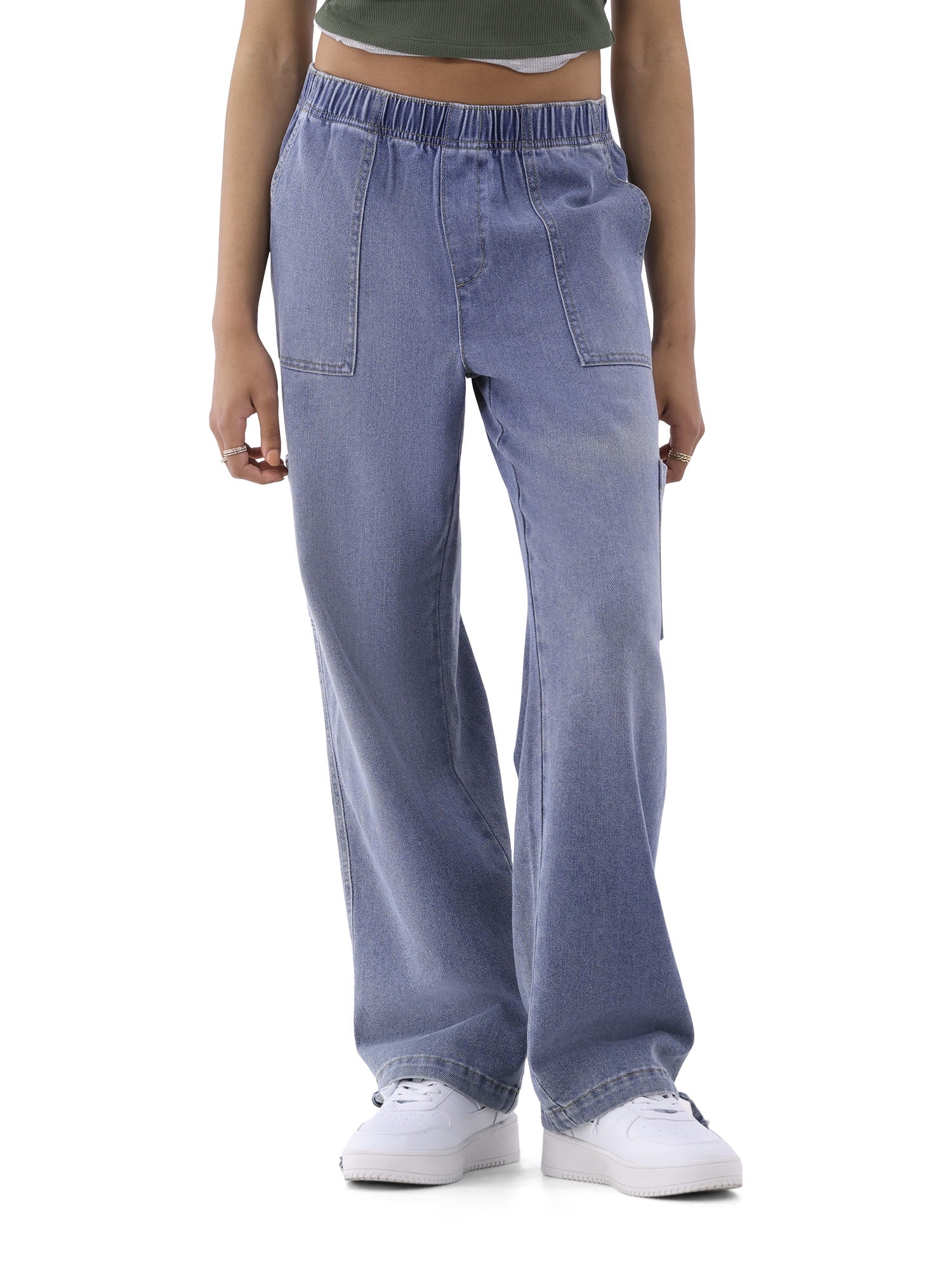 No Boundaries Wide Leg Utility Jeans, 30.5” Inseam, Women's No Boundaries Wide Leg Utility Jeans, 30.5” Inseam, Women's