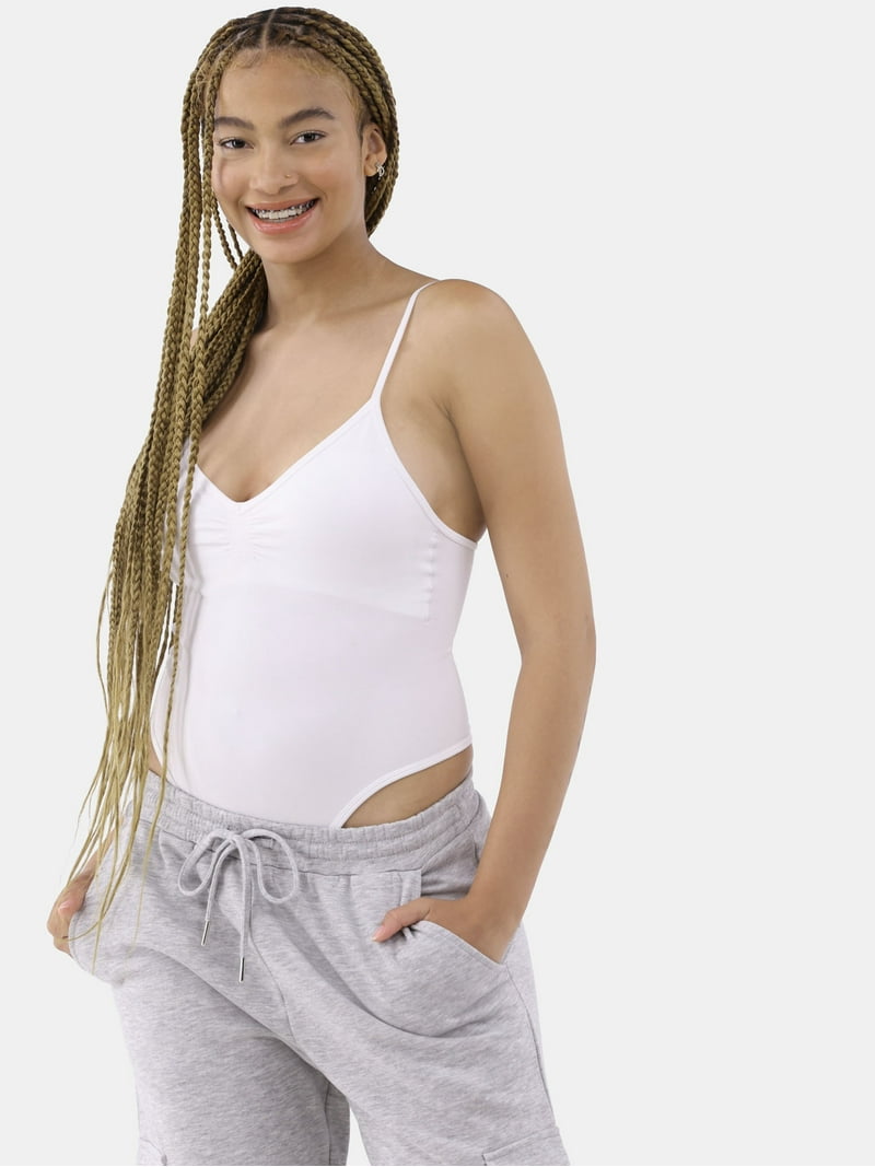 No Boundaries V-Neck Bodysuit, Women's - Walmart.com