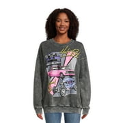 No Boundaries Juniors’ Washed Graphic Sweatshirt, Sizes XS-XXXL