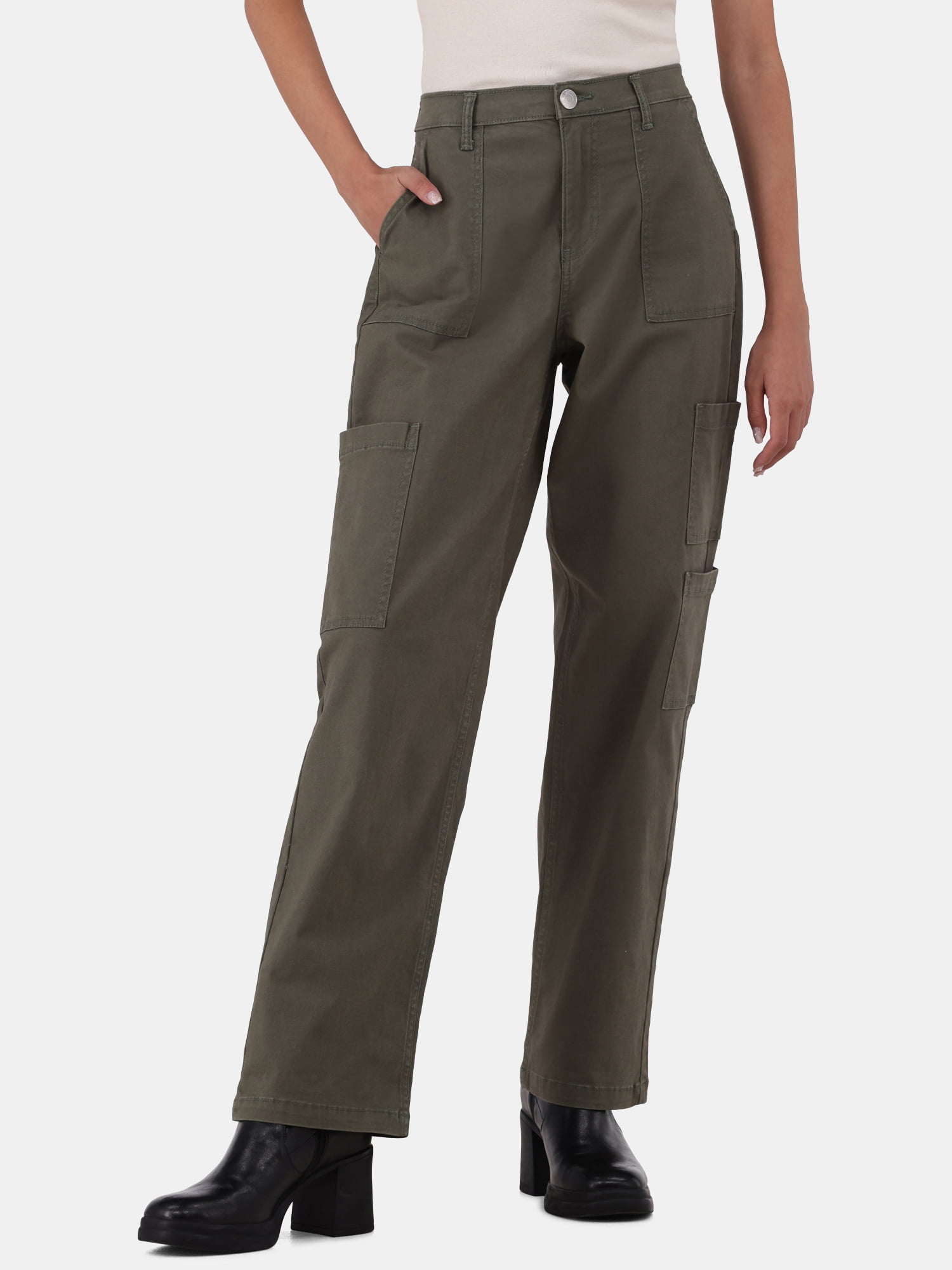 No Boundaries Wide Leg Cargo Pants, Women's - Walmart.com