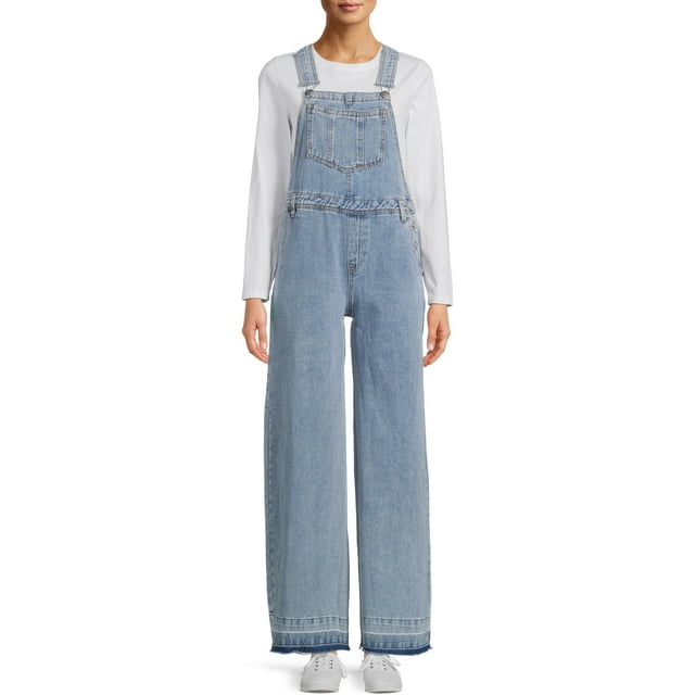 No Boundaries Juniors' Wide Leg Overalls