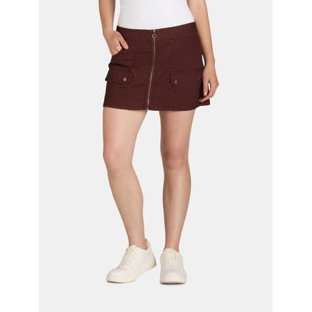 No Boundaries Zip Cargo Skirt, Women's