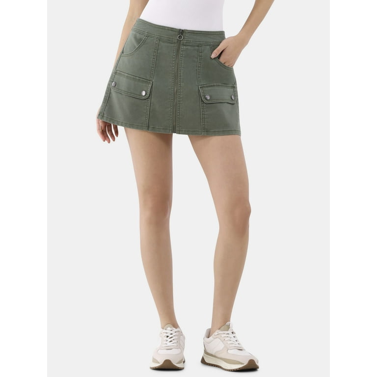 スカート No Dress Pleated Mini Skirt Gray Low-Waist Pleated Mini-Skirt – Nφdress