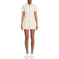 thumbnail image 1 of No Boundaries Juniors’ Zip Front Romper, 1 of 5