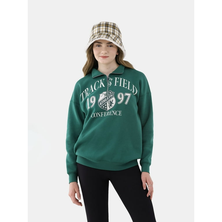 No Boundaries Quarter Zip Graphic Pullover Sweatshirt No Boundaries Quarter Zip Graphic Pullover Sweatshirt