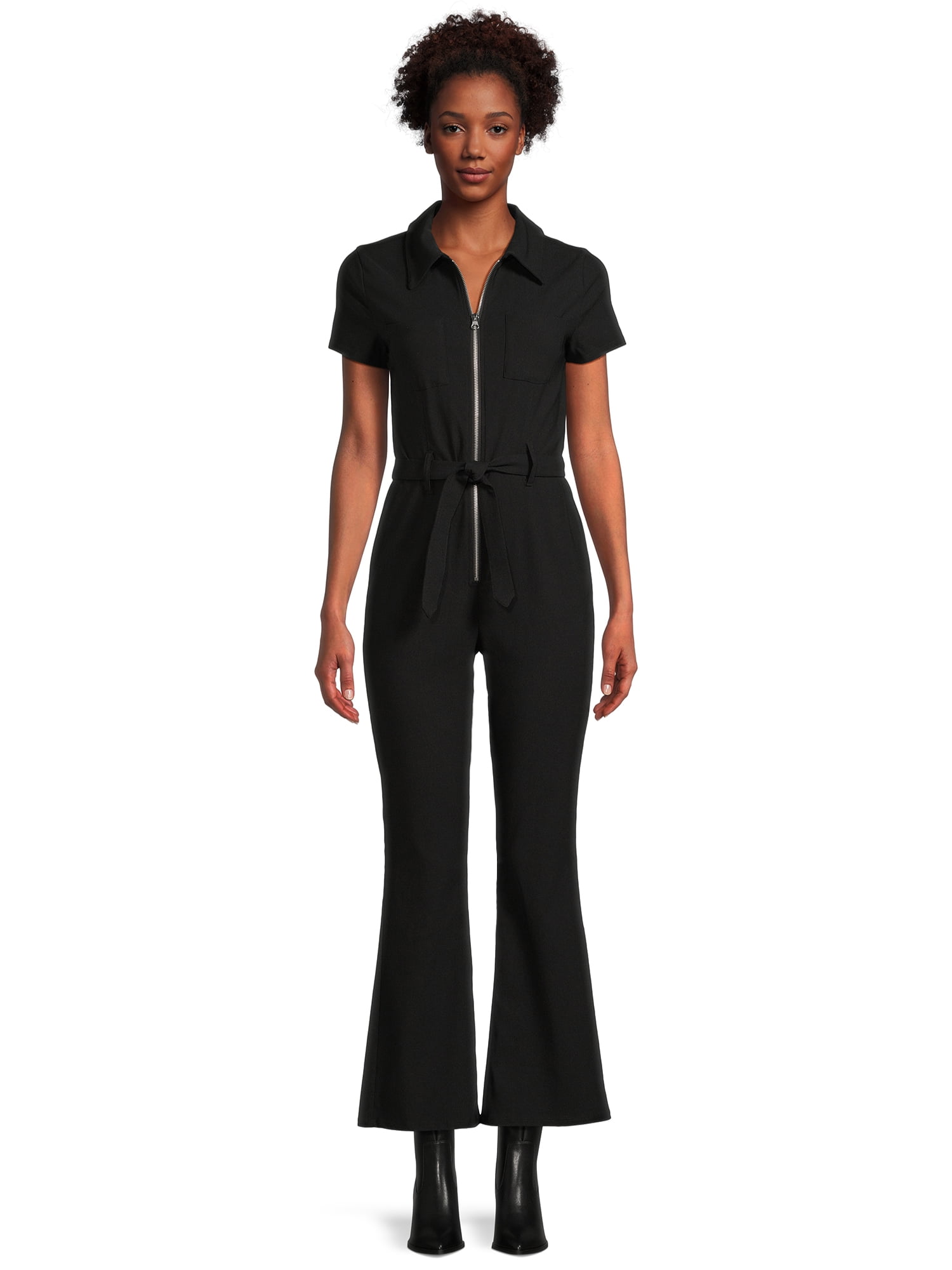 No Boundaries Juniors and Juniors Plus Utility Jumpsuit With Zipper Sizes XS 4X Walmart