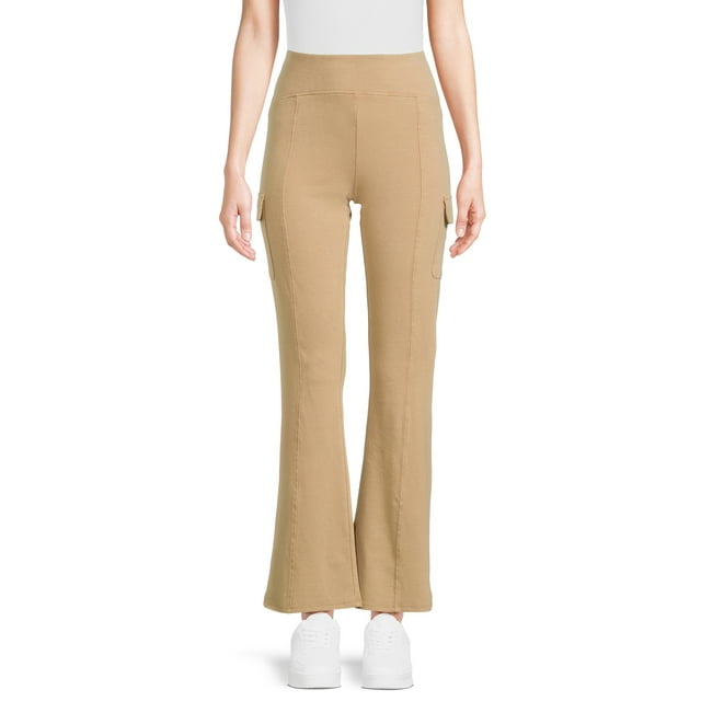 No Boundaries Juniors and Juniors Plus Washed Cargo Flare Pants, 31” Inseam, Sizes XS-4X