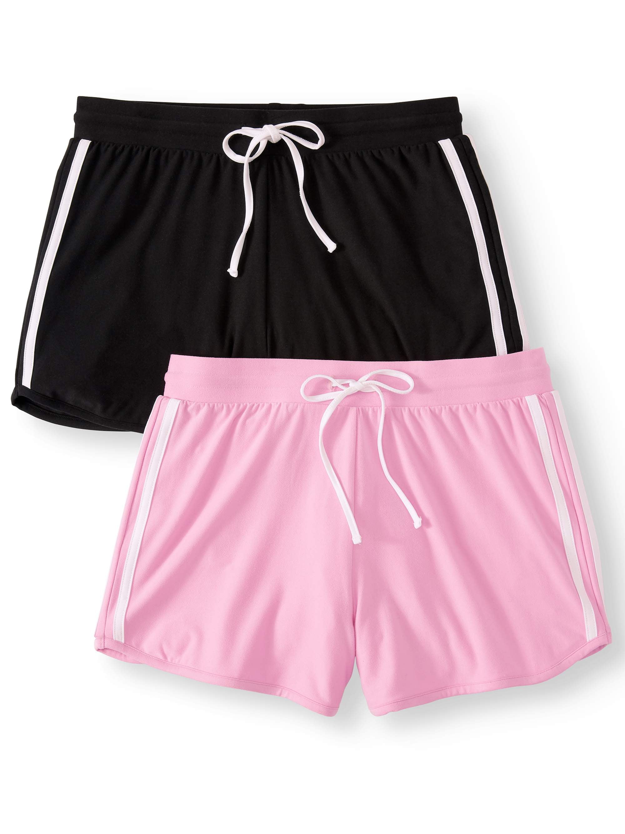 No Boundaries Juniors basic knit shorts with tie front 2pk value