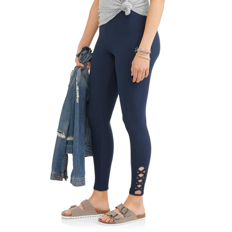 No Boundaries Juniors' criss-cross ankle leggings (prints & solids) 