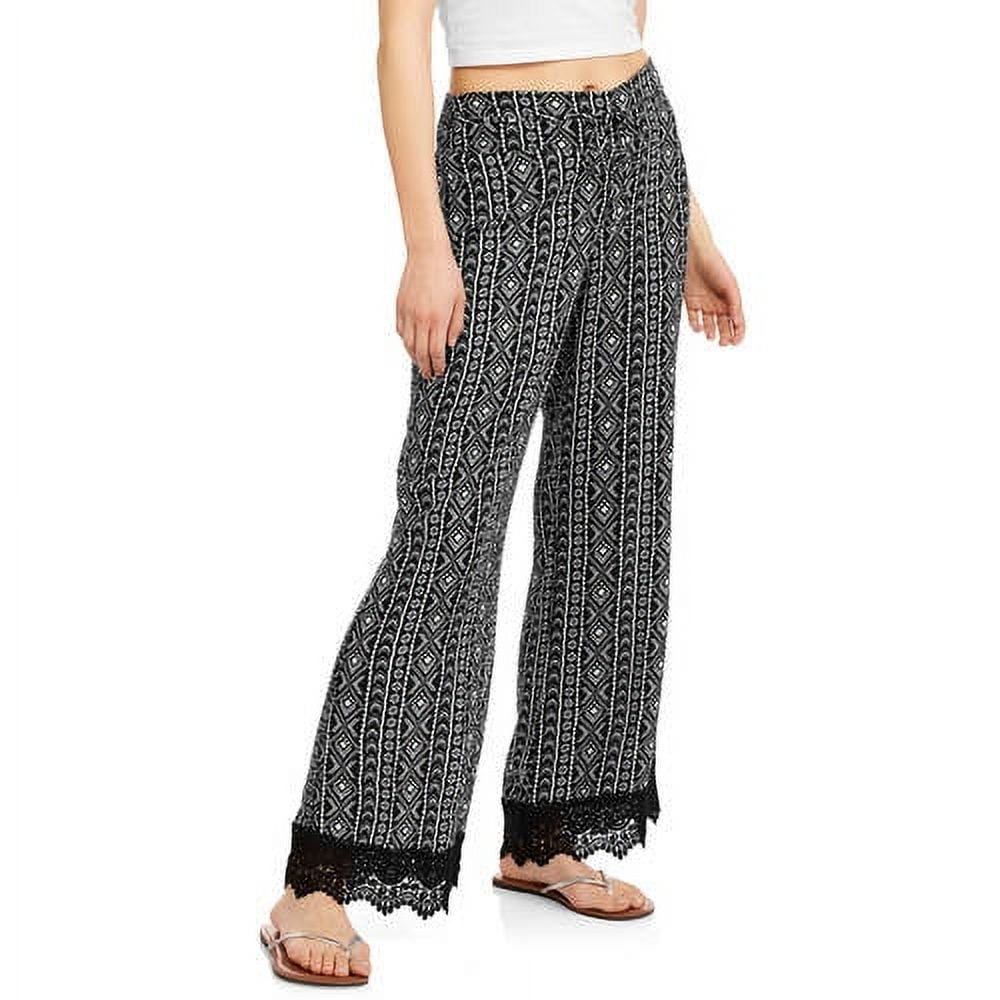 No Boundaries Juniors' crochet hem soft gauze palazzo pants