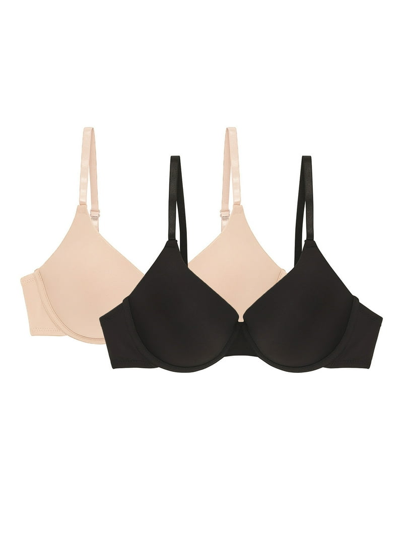 No Boundaries Women's 2-Pack Lightly Lined Underwire T-Shirt Bra - Main Image