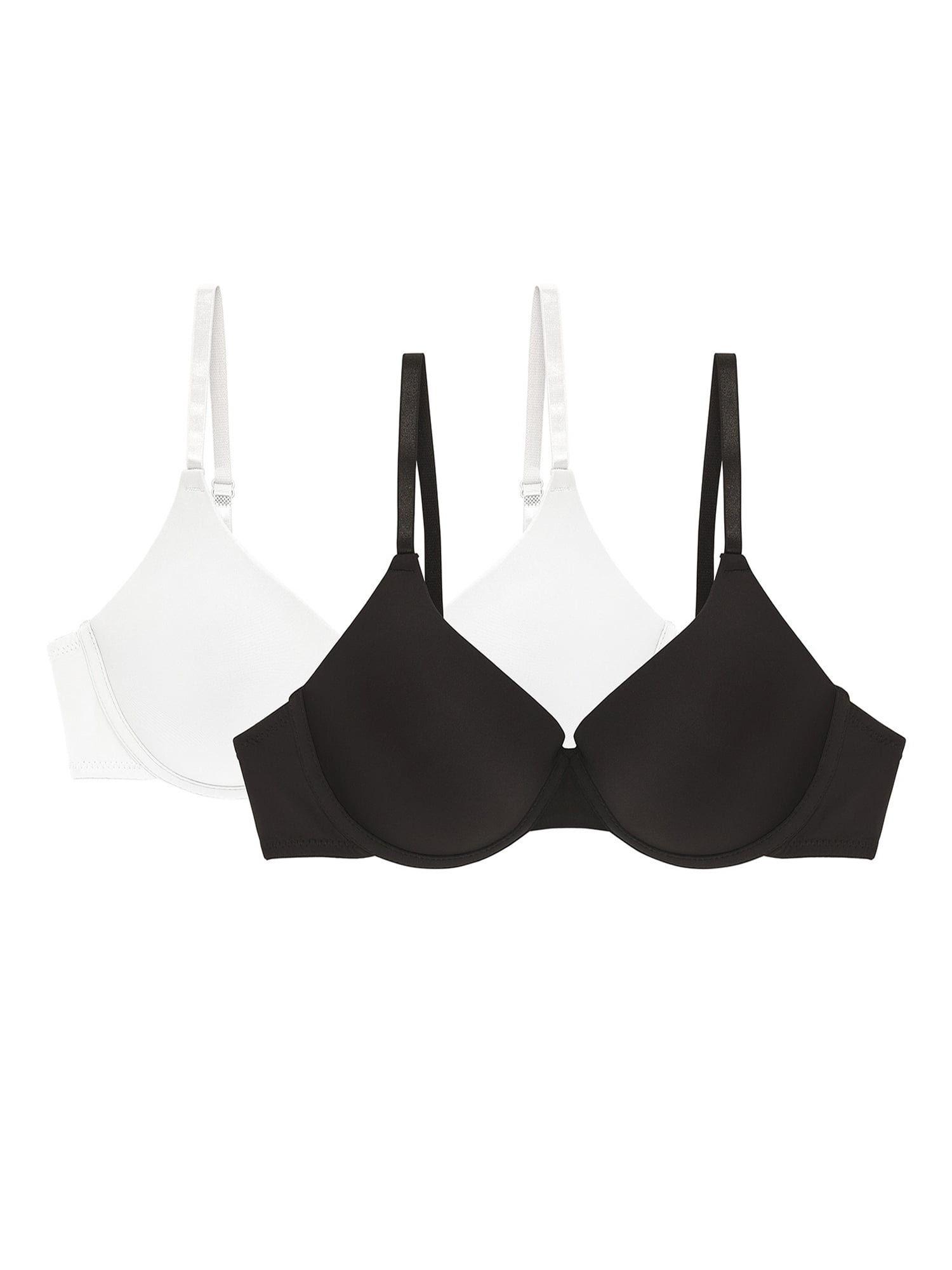 No Boundaries Juniors' or Women's Tailored Lightly Lined Underwire T-Shirt  Bra, 2-Pack