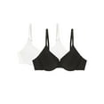 thumbnail image 1 of No Boundaries Women's Tailored Lightly Lined Underwire T-Shirt Bra, 2-Pack, 1 of 4