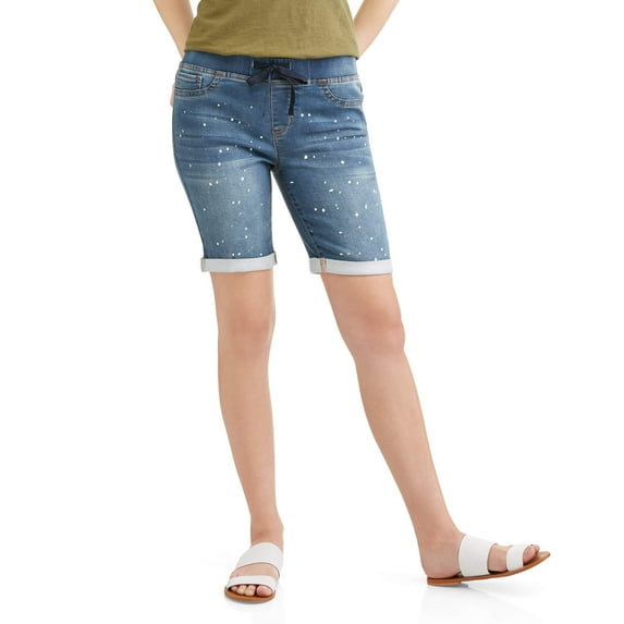 No Boundaries Juniors' pull-on bermuda soft denim shorts (up to 2xl)
