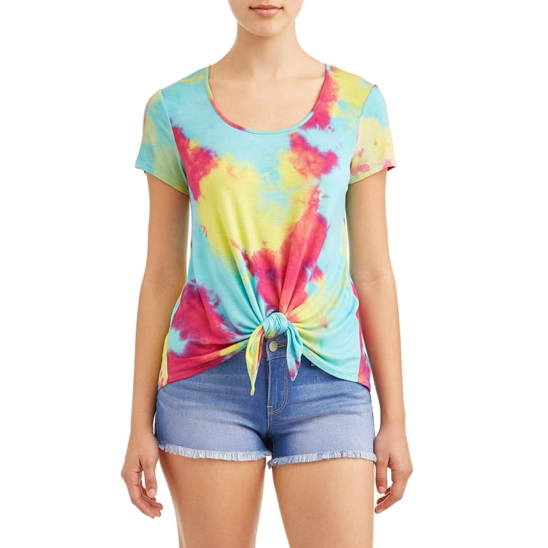 No Boundaries Juniors' Long Sleeve Tie Dye T-Shirt - Walmart.com
