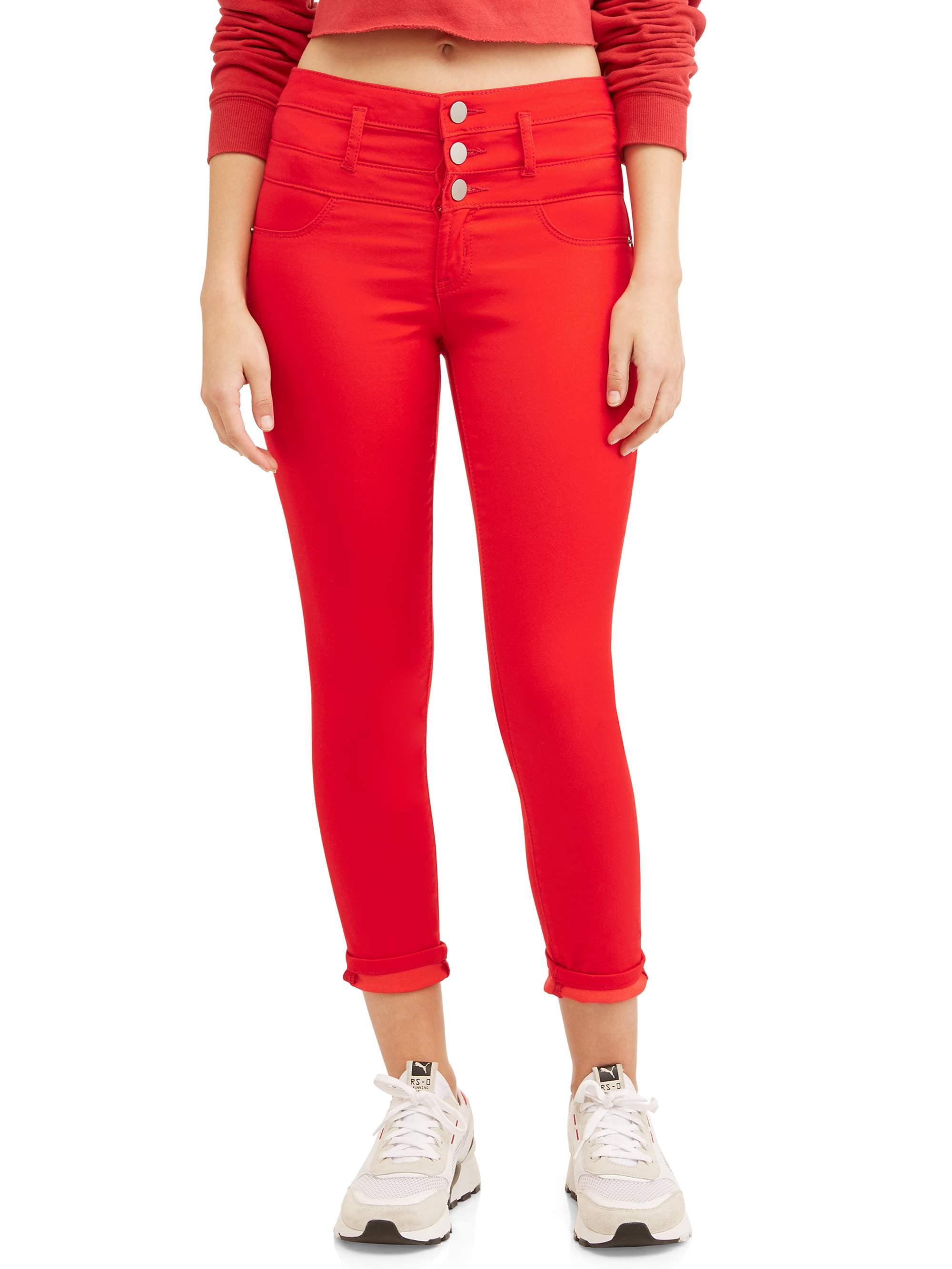 No Boundaries Juniors' triple stack ankle wide cuff jeans