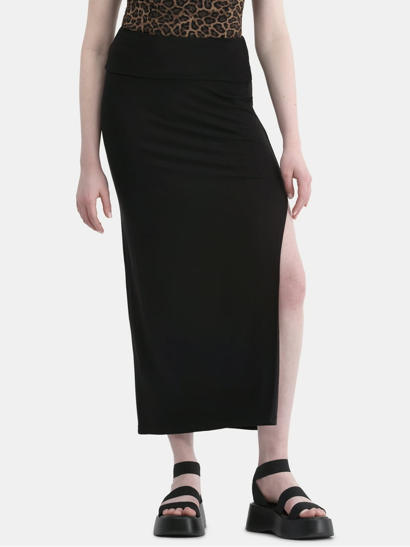 m to r［SKIRT］MAXI LENGTH TIGHT SKIRT Amazon.com: Solid Split Thigh Skirt - Casual Maxi Skirt with