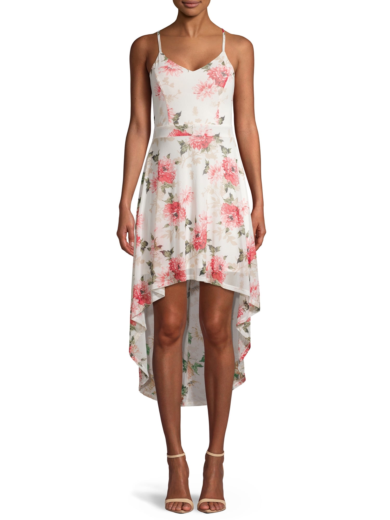 No Boundaries Lace Back Print Dress - Walmart.com