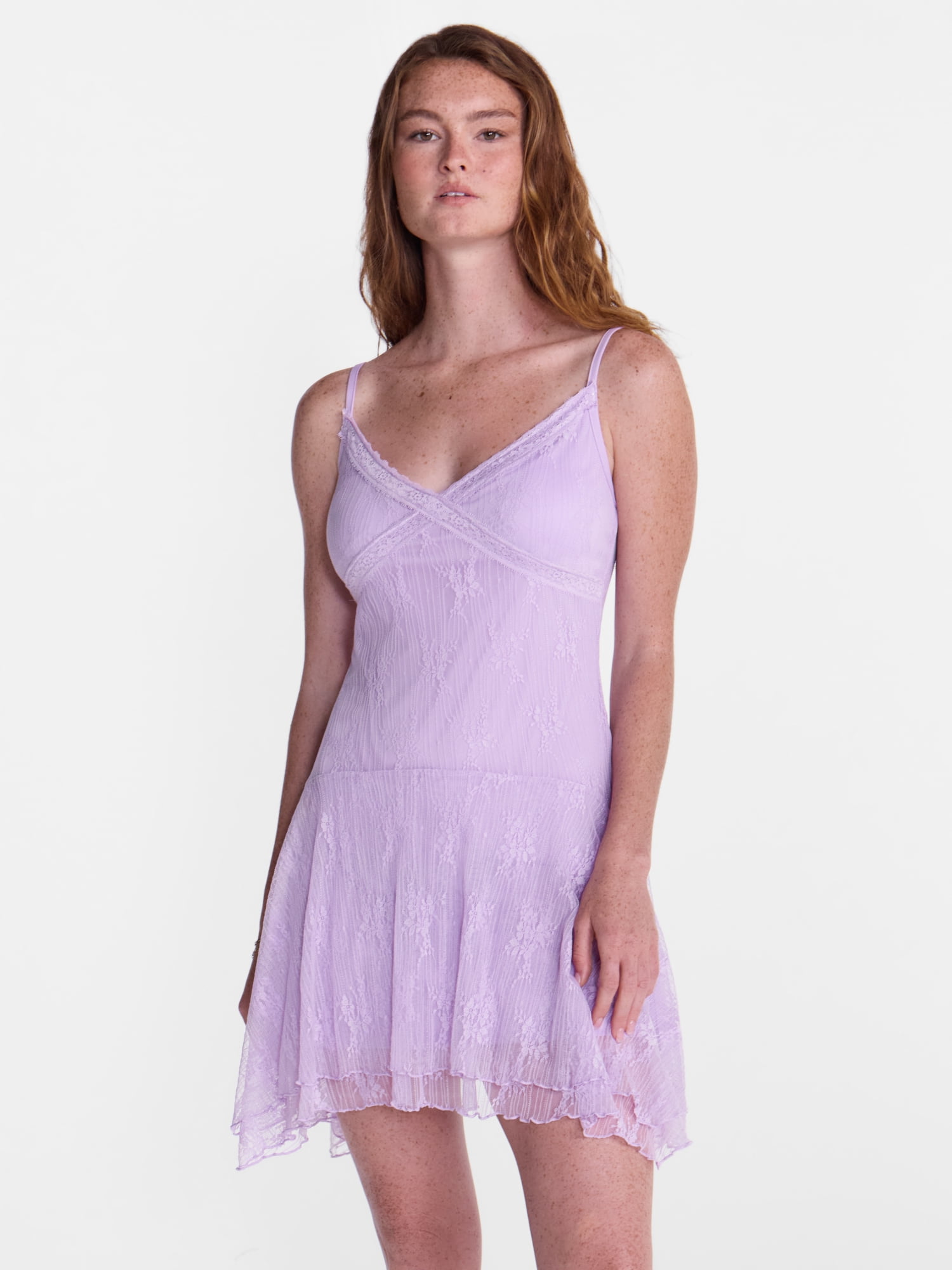 No Boundaries Lace Hanky Hem Mini Dress, Women's XXS-XXL