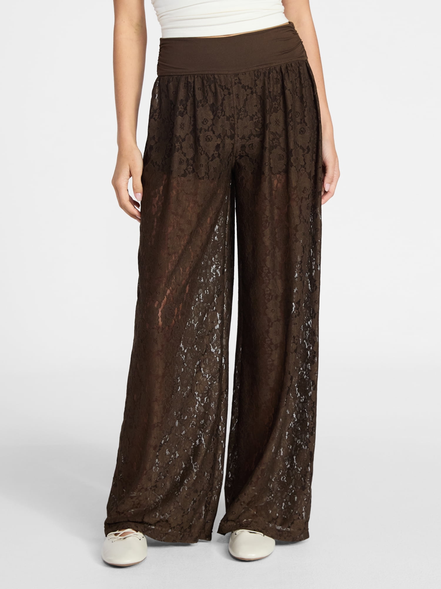 No Boundaries Lace Knit Wide Leg Pant, Women's