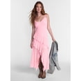 thumbnail image 1 of No Boundaries Lace Ruffle High Low Midi Dress, Women’s XXS-XXL, 1 of 4
