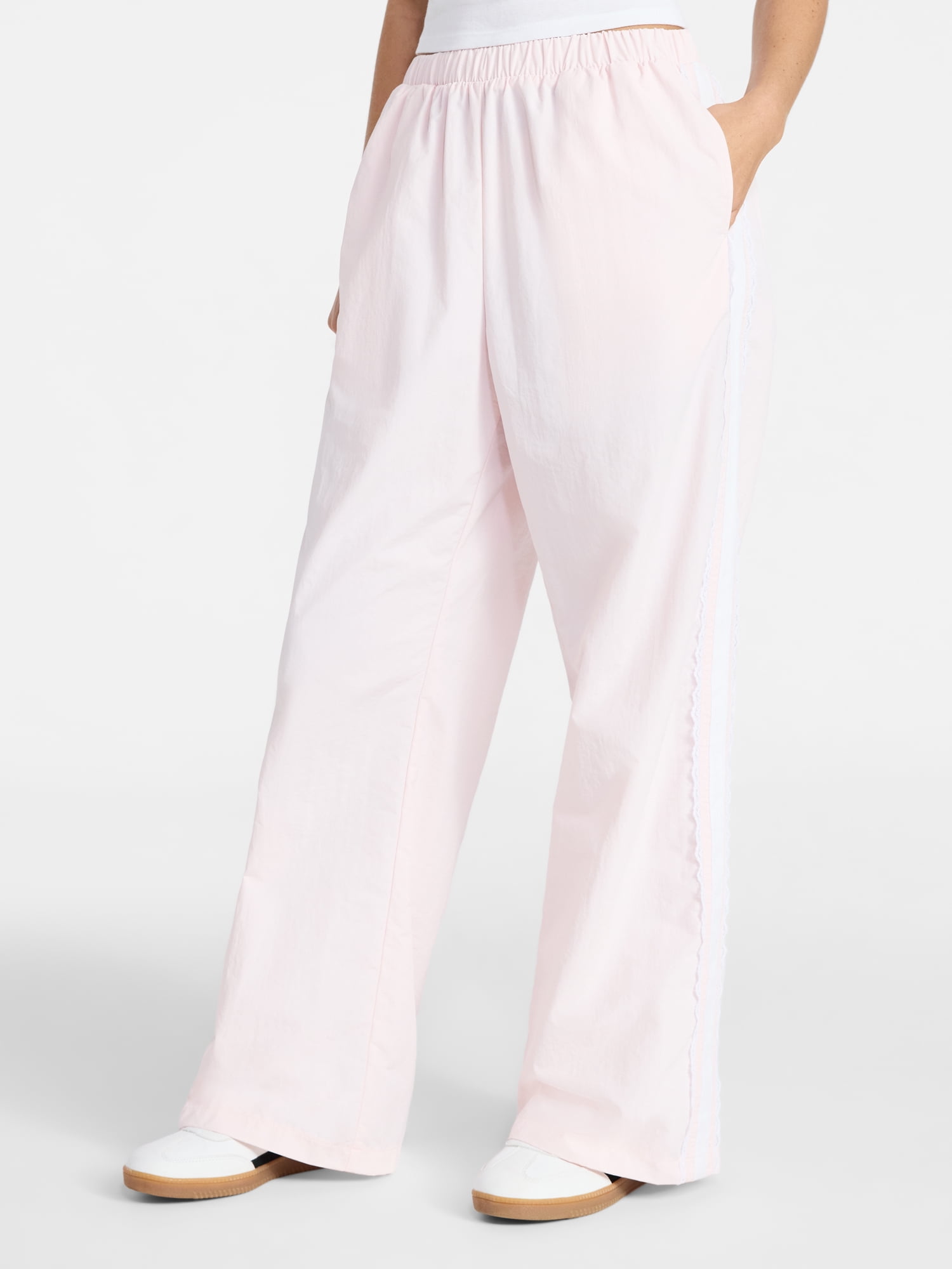 No Boundaries Lace Side Stripe Track Pants, 30.5'' Inseam, Women's XXS-XXL