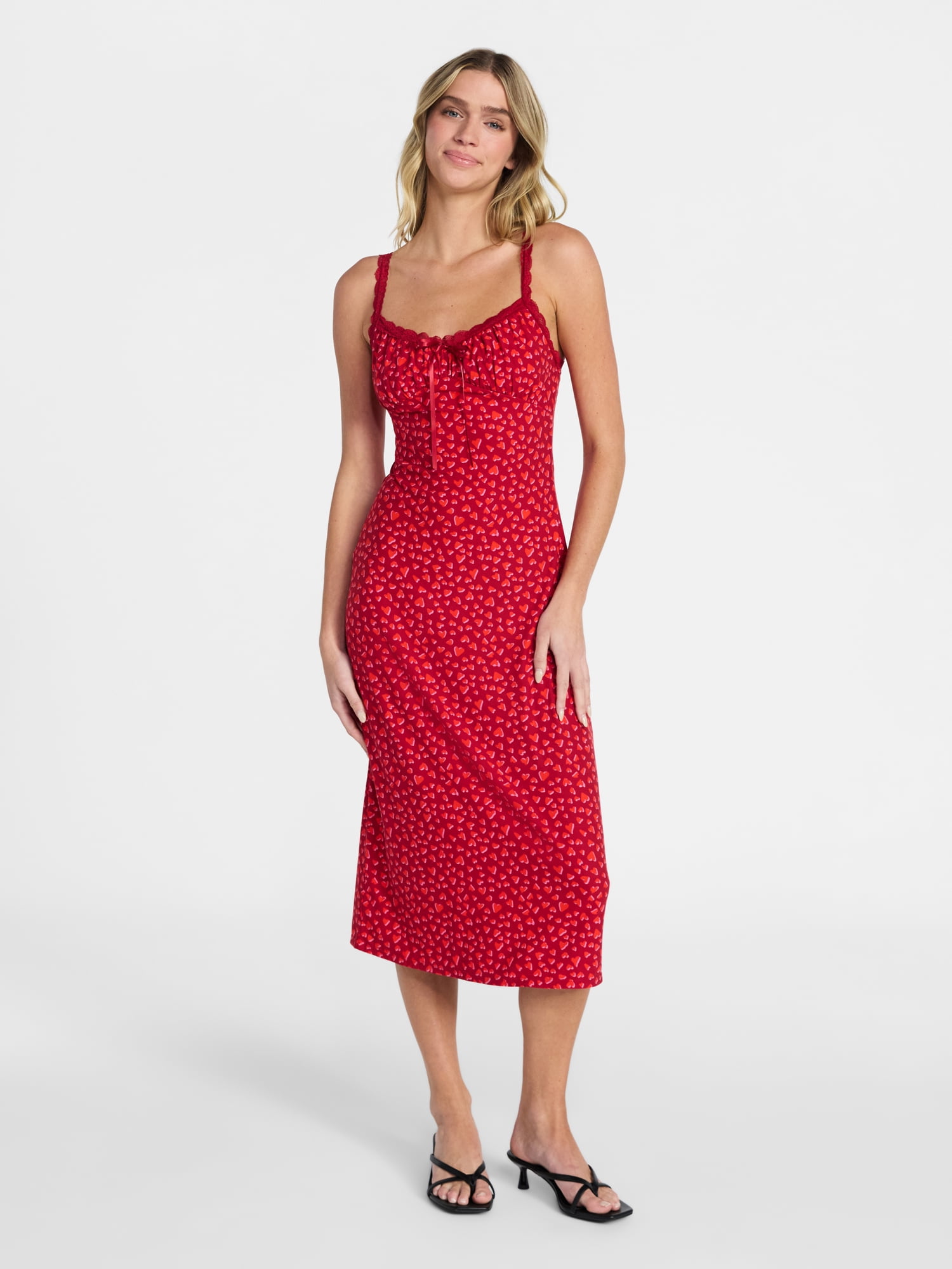 No Boundaries Lace Strap Midi Dress, Women's XXS-XXL - Walmart.com