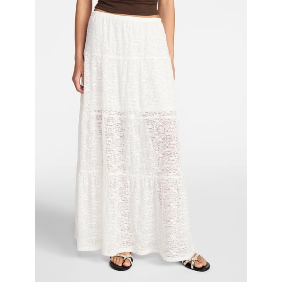 No Boundaries Lace Tiered Maxi Skirt, Women's XXS-XXL