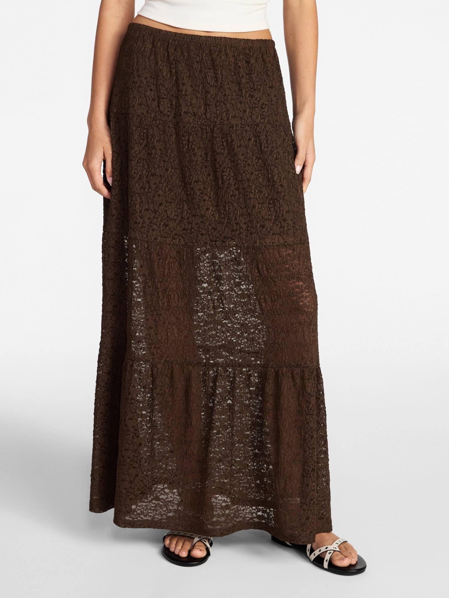 TIERED LACE SKIRT 新品未使用 No Boundaries Lace Tiered Maxi Skirt, Women's XXS-XXL - Walmart.com
