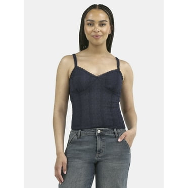 No Boundaries Lace Trim Cami Top, Women's