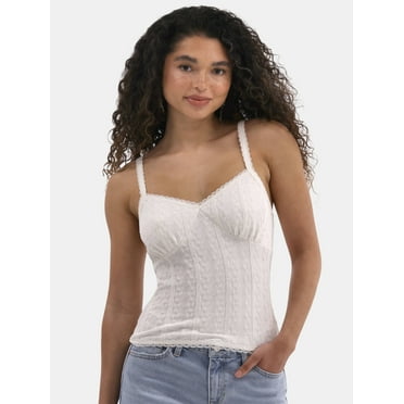 No Boundaries Lace Trim Cami Top, Women's