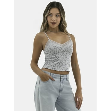 No Boundaries Lace Trim Cami, Women’s