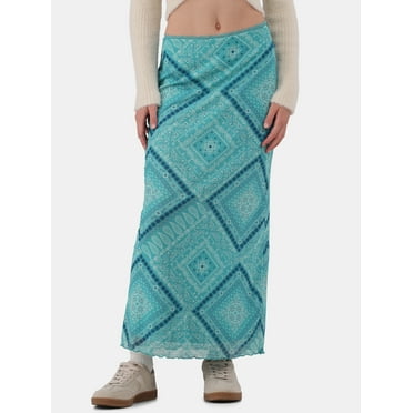 No Boundaries Lace-Trim Mesh Maxi Skirt, Women’s and Women’s Plus