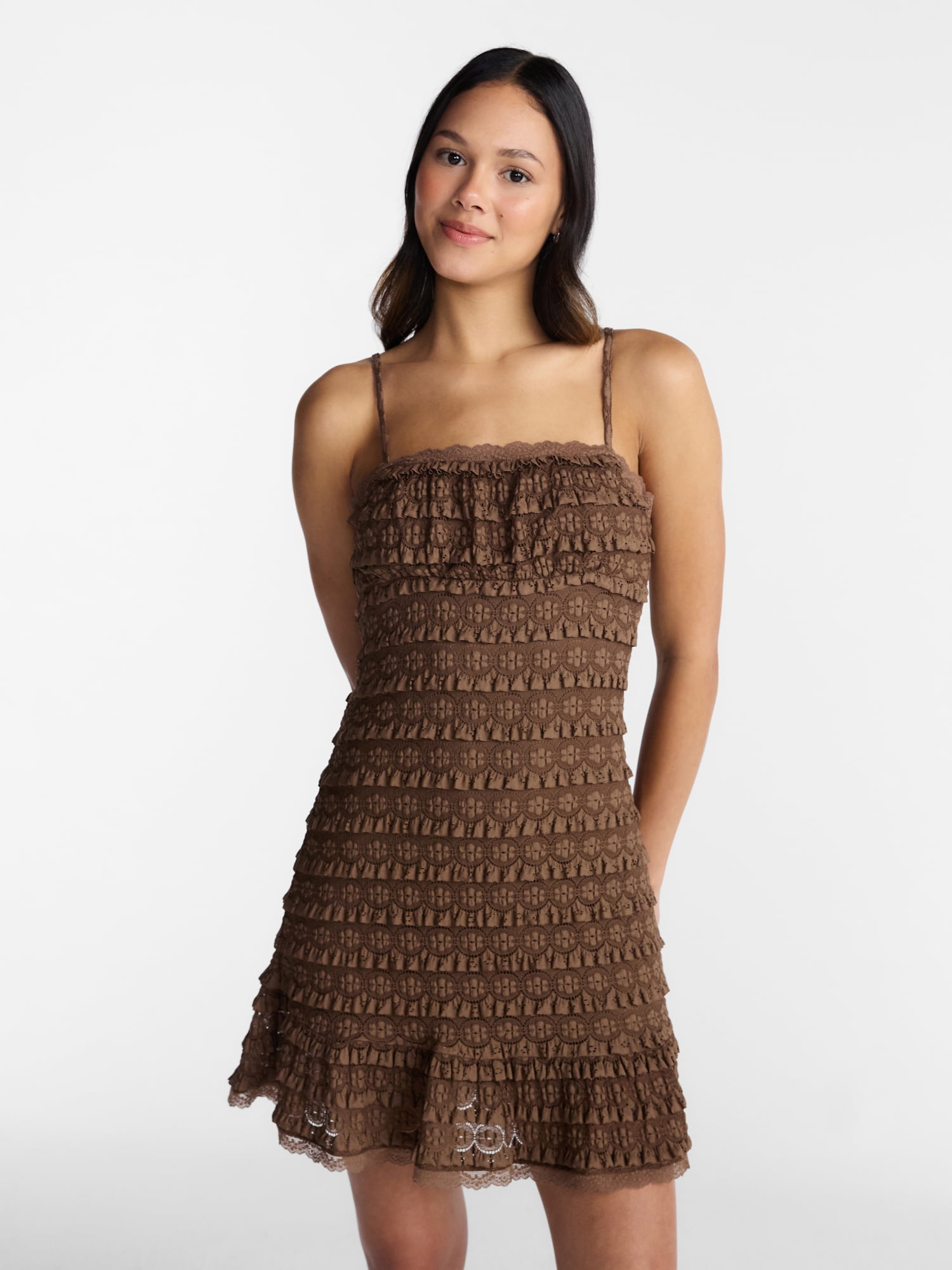 No Boundaries Lace Ruffle Mini Dress, Women’s XXS-XXL