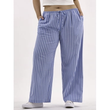 No Boundaries Cotton Wide Leg Beach Pants, Women's and Women's Plus