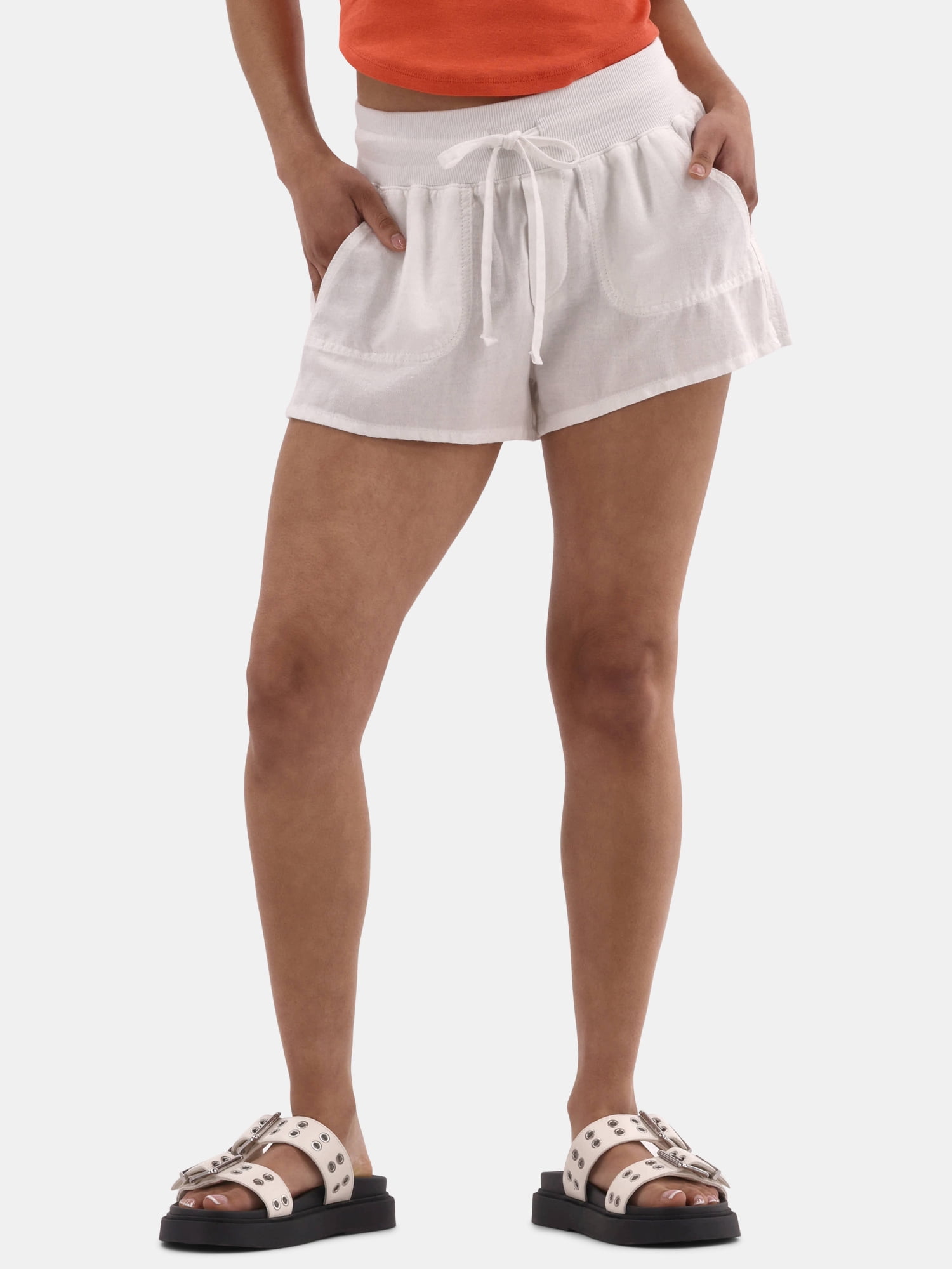 No Boundaries Linen Short, Women's and Women's Plus