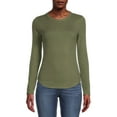 thumbnail image 1 of No Boundaries Long Sleeve Ribbed Crewneck T-Shirt (Women's), 1 of 5