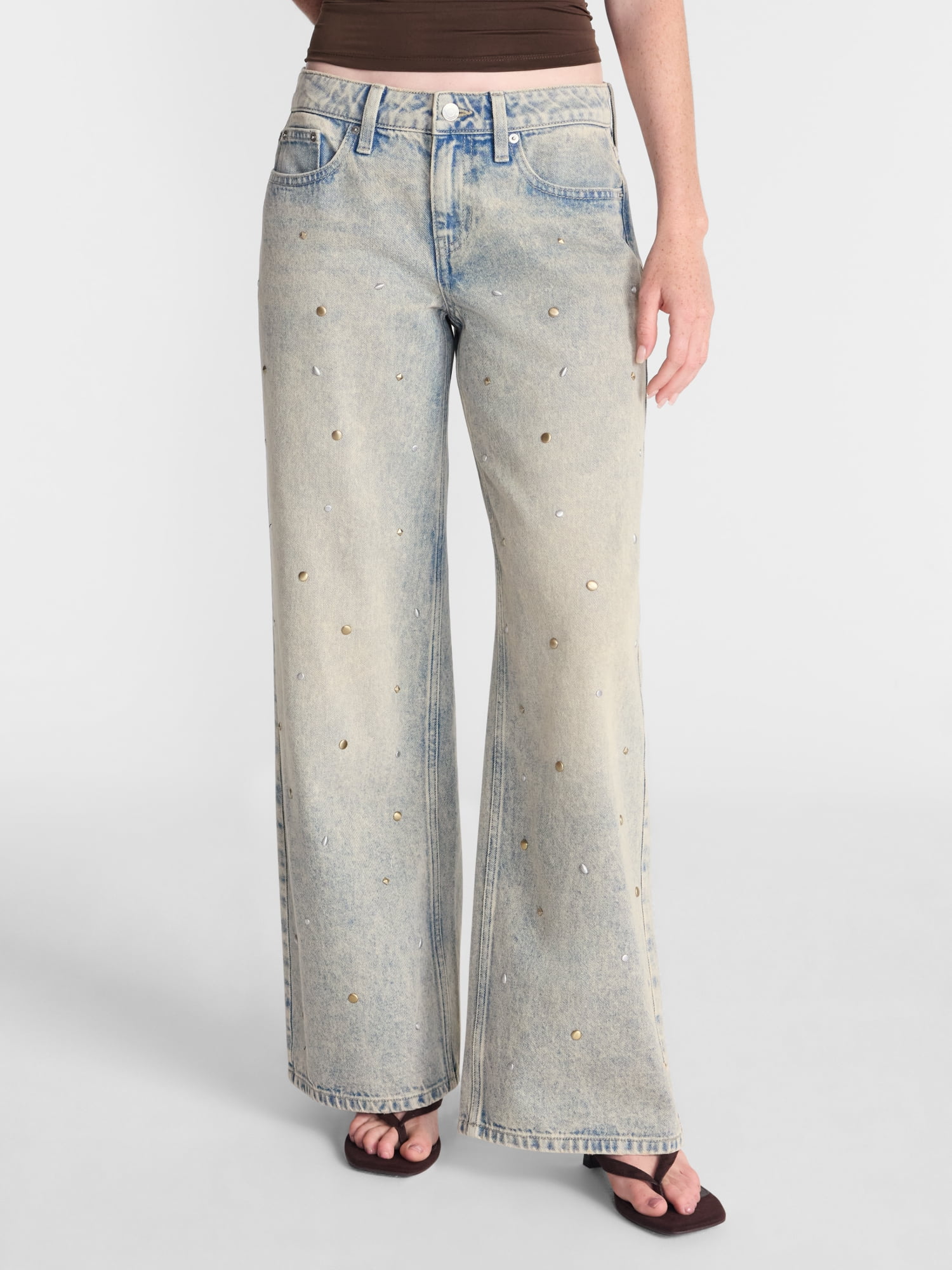 No Boundaries Low Rise Cotton Baggy Jeans, 31.5'' Inseam, Women's 00-26W