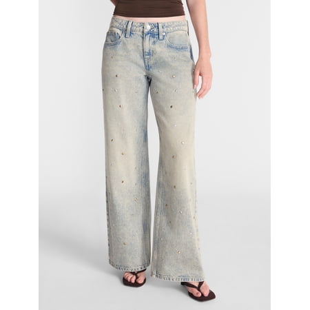 No Boundaries Low Rise Cotton Baggy Jeans, 31.5'' Inseam, Women's 00-26W