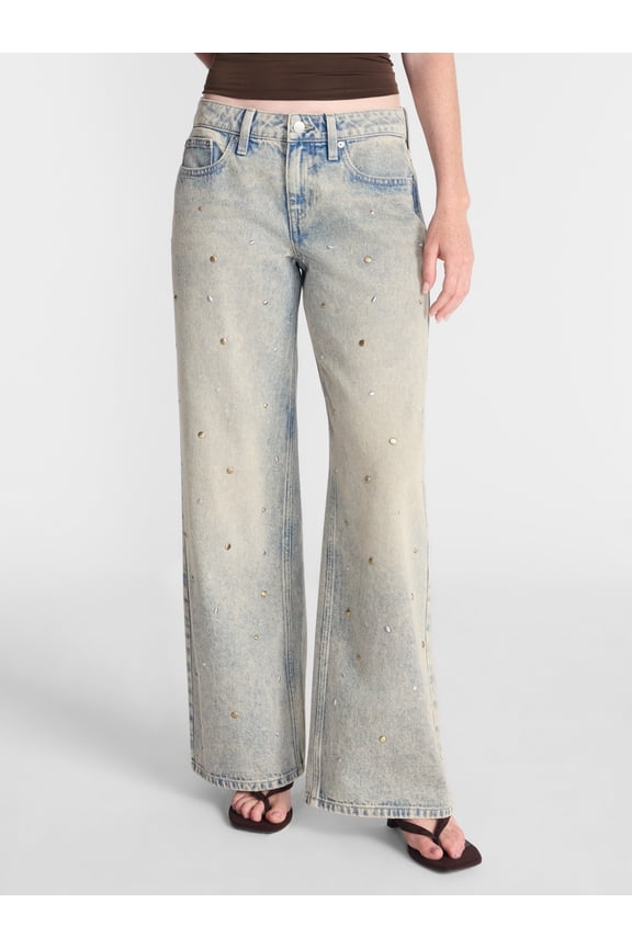 Low Rise Cotton Baggy Jeans, 31.5'' Inseam, Women's 00-26W