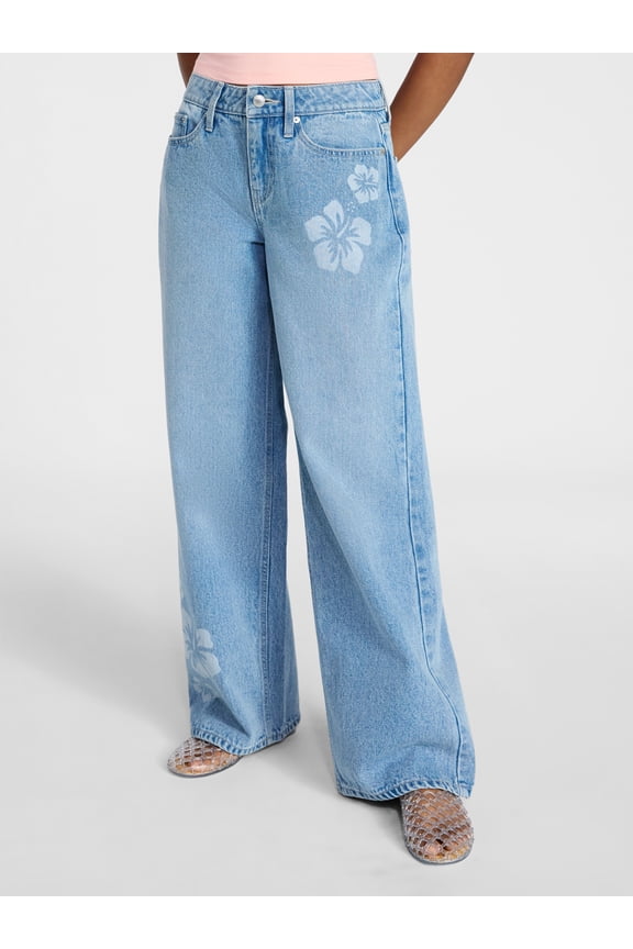 Low Rise Baggy Wide Leg Jeans, Women's 00-20