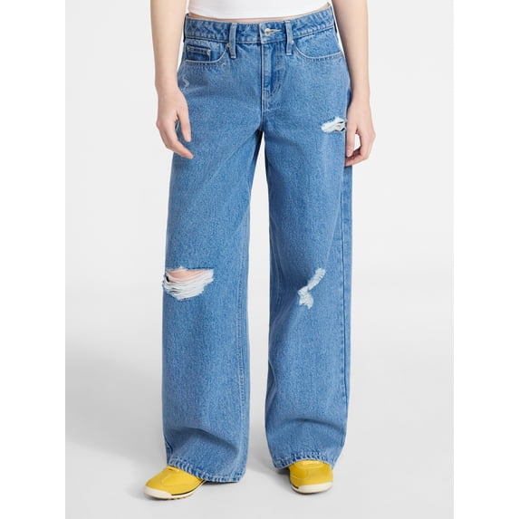 No Boundaries Low Rise Baggy Wide Leg Jeans, Women's 00-20